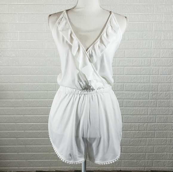 Topshop Romper Swimsuit Cover-up White - Picture 5 of 9
